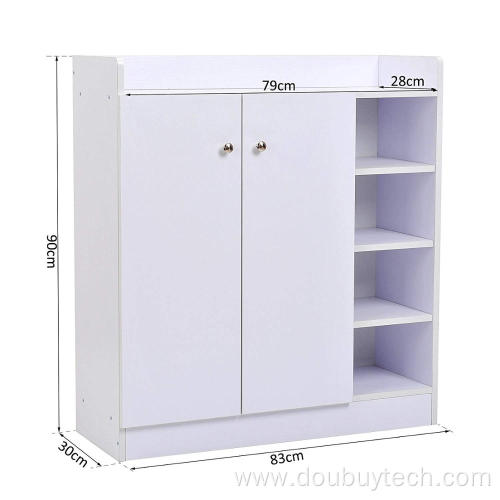 2 Doors Wooden Shoe Rack Cabinet With Hinge